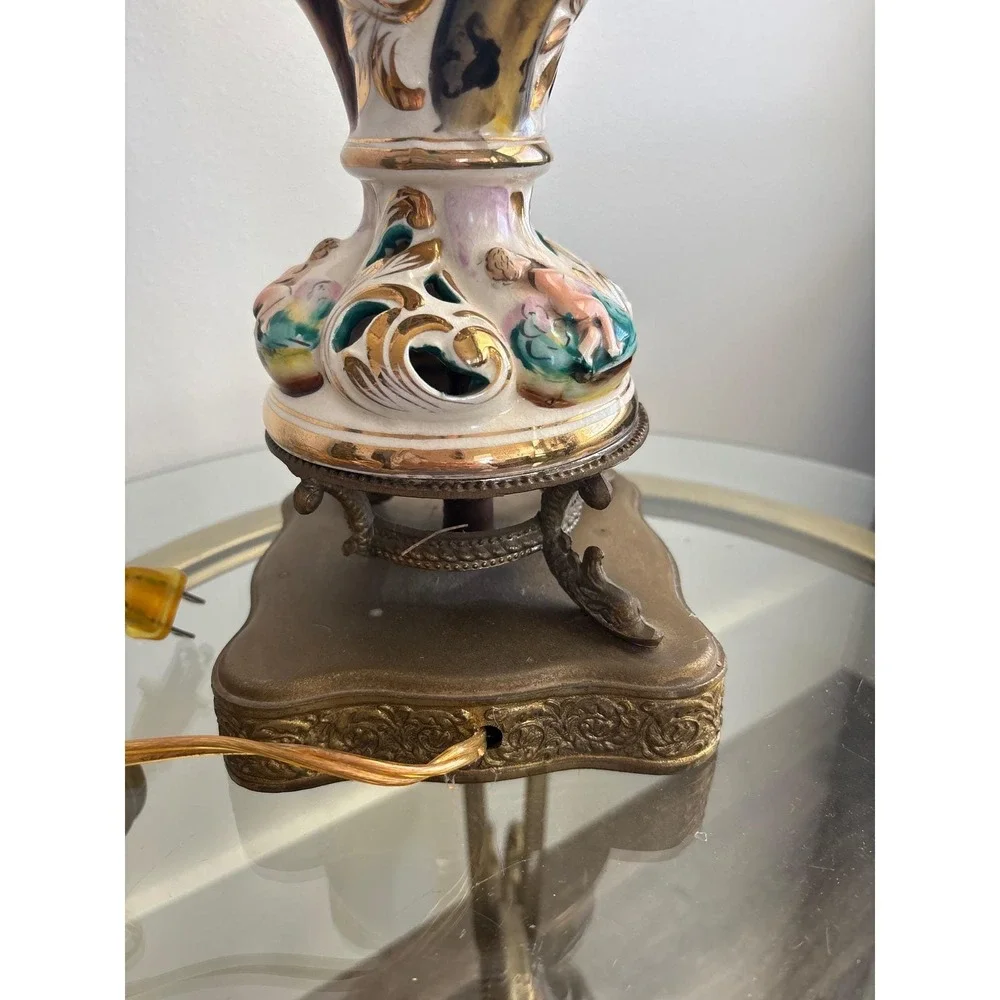 Vintage‎ 30's Italian Capodimonte Pierced Porcelain Cherub Angel 27